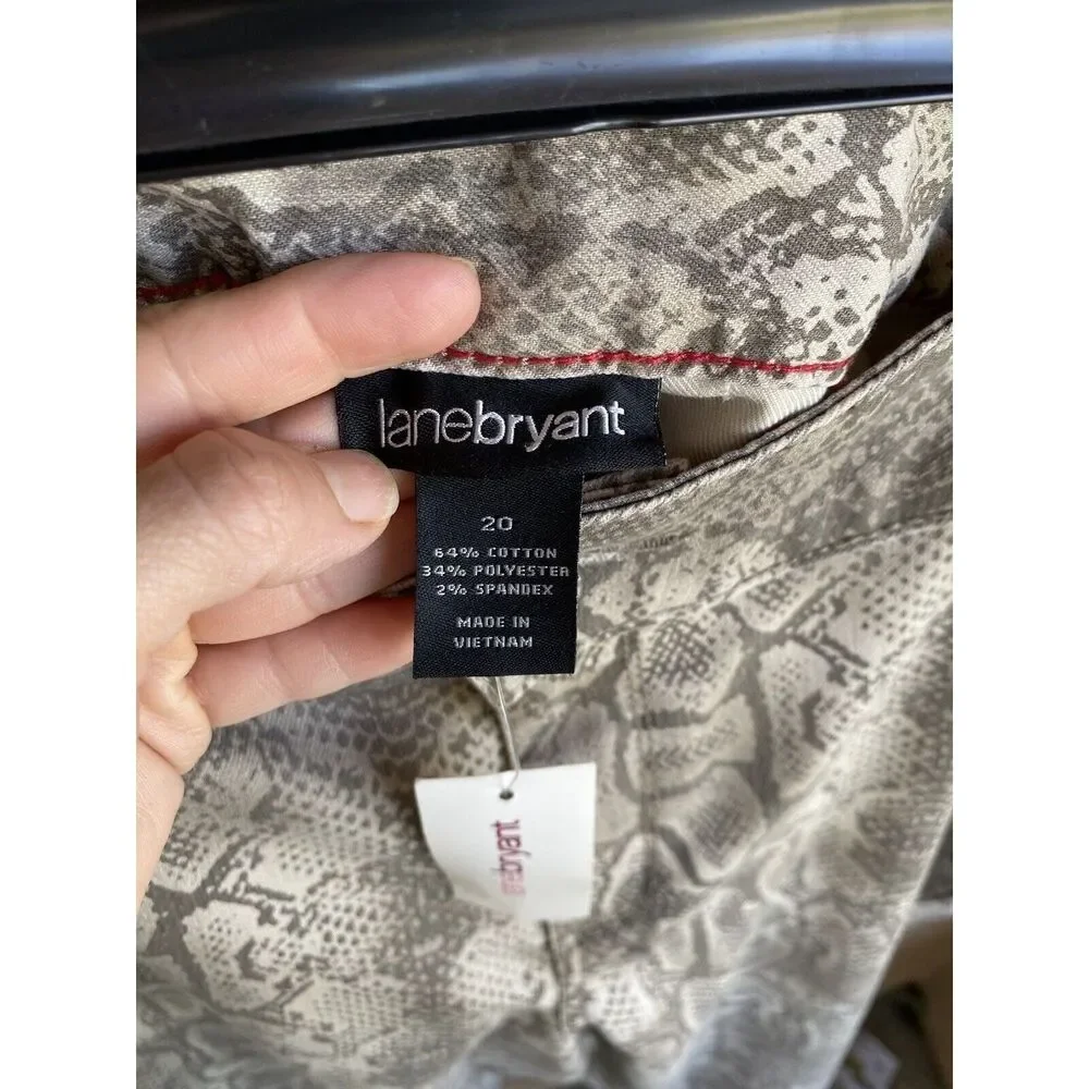 Lane Bryant snake print skinny jeans - size 20 - brown/tan